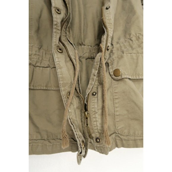 Love Tree Cargo Utility Military Jacket Full Zip Drawstring Waist Womens Medium - Picture 10 of 11